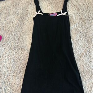 Edikted Black Dress with Pink Bow Detail